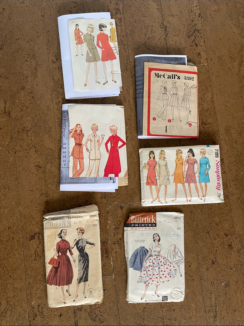 Vintage 50’s 60’s 70’s Sewing Pattern Collection Featuring Dresses